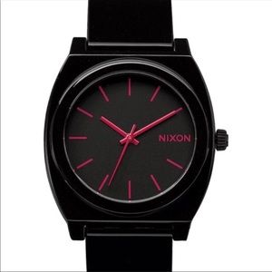 Black and pink time teller watch